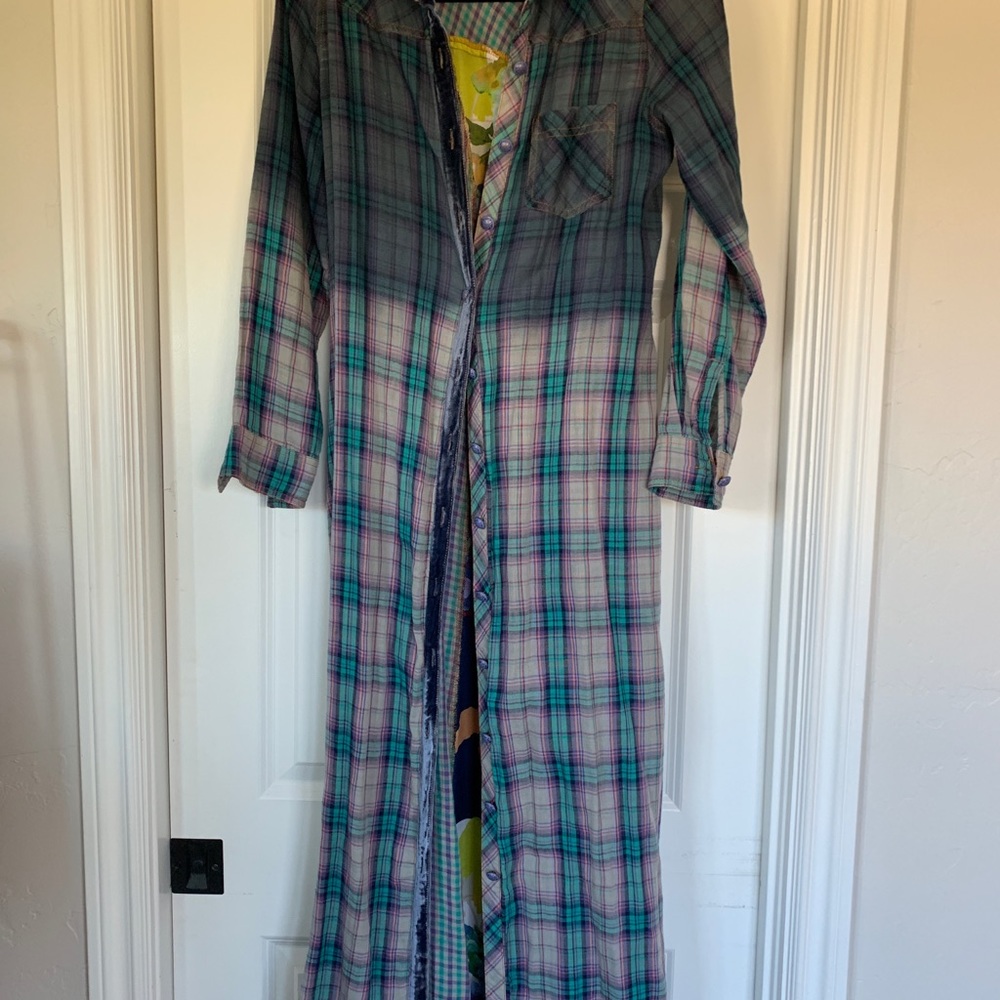 Silk and Plaid Duster